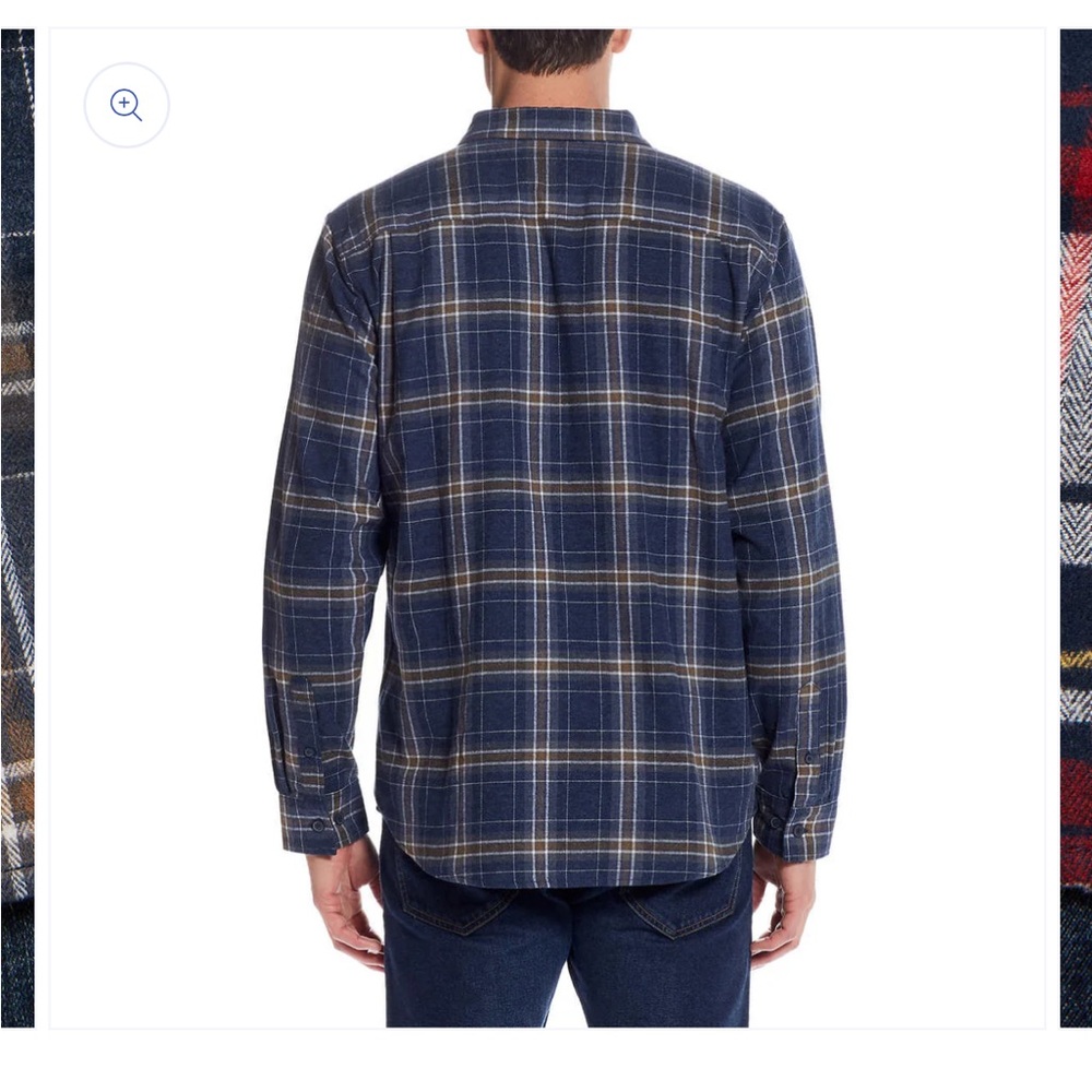 Weatherproof Navy and White Plaid Shirt